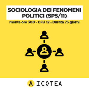 Sociologia dei Fenomeni Politici (SPS 11) - monte ore 300 - CFU 12 - Durata 75 giorni
