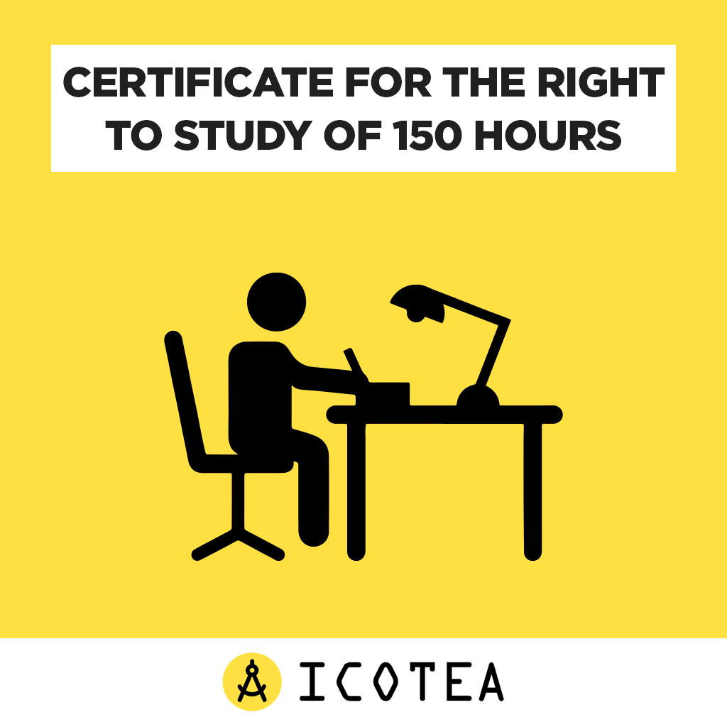 Certificate for the right to study of 150 hours
